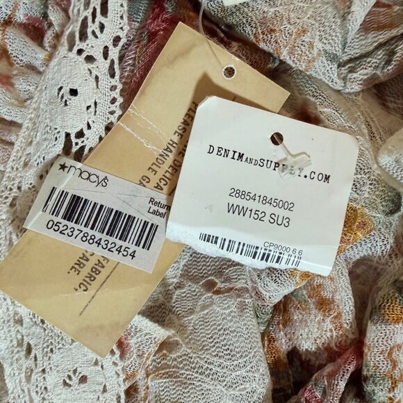 Denim & Supply Ralph Lauren Women's Blouse XS Floral Lace Romantic Cottagecore - Picture 6 of 8